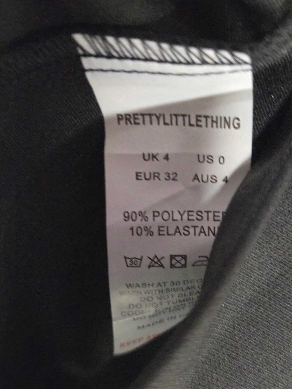 Pretty Little Thing 0 Black Business Suit Jacket Blazer Lapel Asymmetrical - Picture 6 of 6